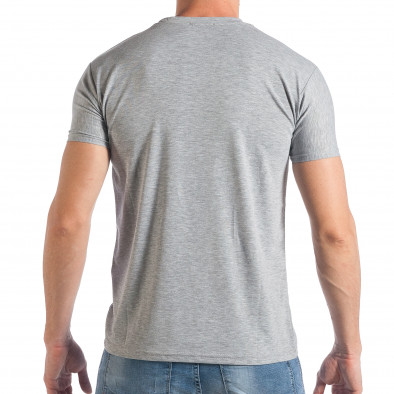 Мъжка сива тениска с надписи и йероглифи tsf290318-11 3