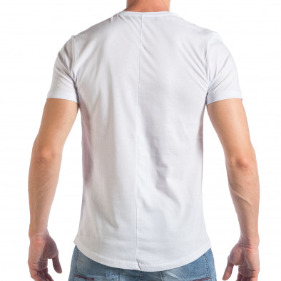 Мъжка бяла тениска с гумиран надпис SAW tsf290318-32 3