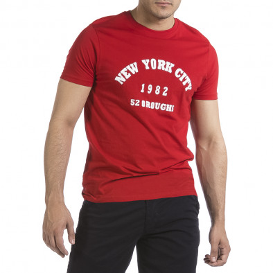Мъжка червена тениска New York City it040621-8 2