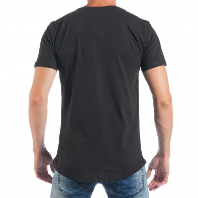 Мъжка черна тениска с ефектни апликации tsf250518-61 4