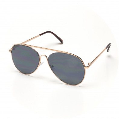 Пилотски черни слънчеви очила със златиста рамка it250418-9 2