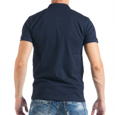 Мъжка тъмносиня тениска polo shirt с емблема it050618-47 4