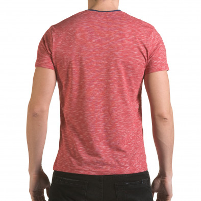 Мъжка червена тениска с тъмно син джоб il170216-15 3