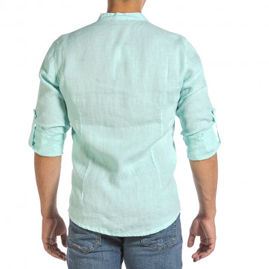Мъжка ленена риза цвят мента it240621-30 3