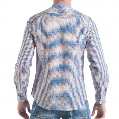 Мъжка синя риза със столче яка от лятна материя it050618-14 4