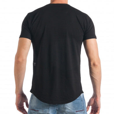 Мъжка черна тениска с голям череп с капси tsf290318-24 3