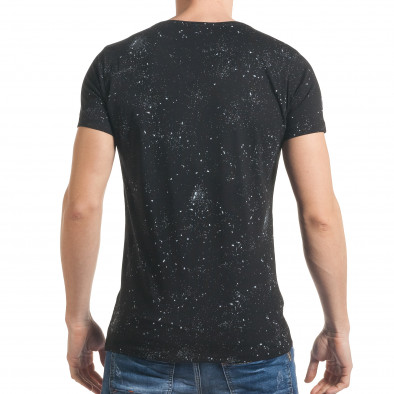 Мъжка черна тениска с бял кръст tsf060217-94 3