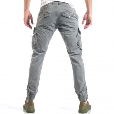 Сив мъжки карго панталон с раиран джоб it040518-29 3