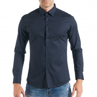 Фина мъжка риза тип Oxford в синьо с Y мотив it050618-20 2