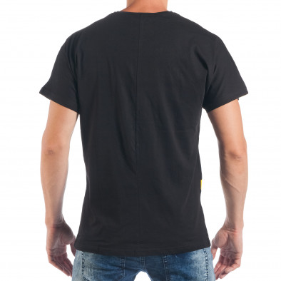 Черна мъжка тениска Paris в свободна кройка tsf250518-21 4