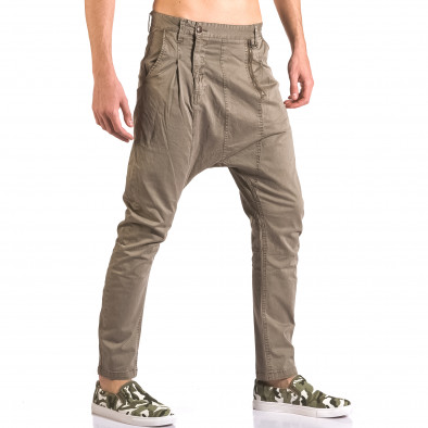 Мъжки сив панталон със смъкнато дъно и цип ca050416-54 4