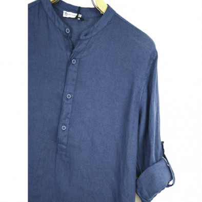 Ленена мъжка риза в синьо рустик стил it010720-34 6