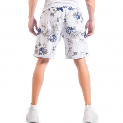 Флорални мъжки шорти в бяло и синьо it050618-35 5