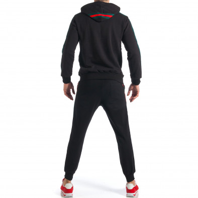 Мъжки черен спортен комплект с червено-зелен кант it110418-17 6