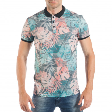 Флорална мъжка тениска с яка tsf250518-45 2