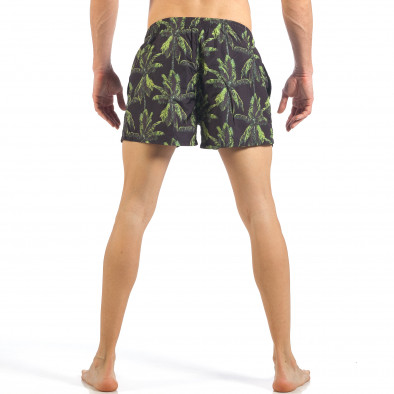 Мъжки черен бански с принт на палми it260318-207 4