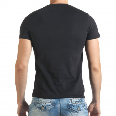 Черна мъжка тениска с голяма щампа отпред il140416-38 3