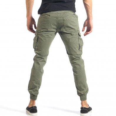 Мъжки зелен карго панталон на малки черни детайли it290118-30 3