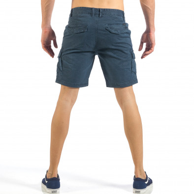 Мъжки къси карго панталони в синьо с дребен принт it260318-131 3