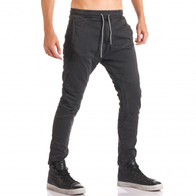 Мъжки тъмно сив спортен панталон с допълнителни шевове it150816-11 4