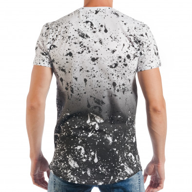 Удължена мъжка тениска OUT черно-бяла tsf250518-67 3