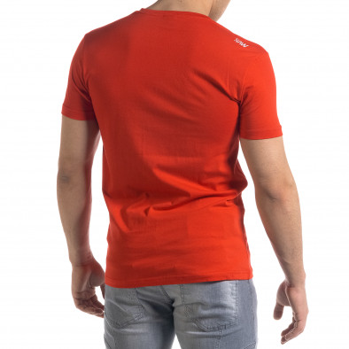 Червена мъжка тениска гумирани печати tr110320-8 3