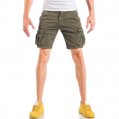Мъжки къси карго панталони в зелено it050618-27 2