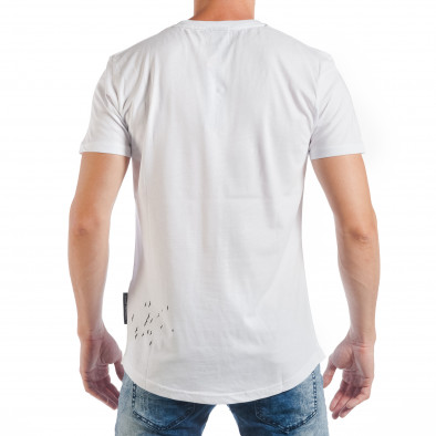 Бяла мъжка тениска с обърнат номер tsf250518-57 3