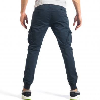 Мъжки син карго панталон с ластик на кръста it290118-43 3