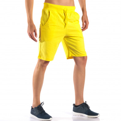 Жълти мъжки шорти за спорт изчистен модел it160616-10 4