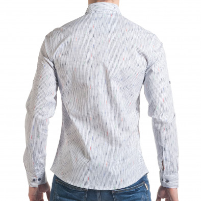 Мъжка бяла риза с вертикален принт tsf070217-8 3