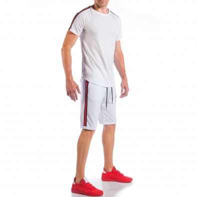 Бял мъжки спортен комплект с ленти it050618-38 2
