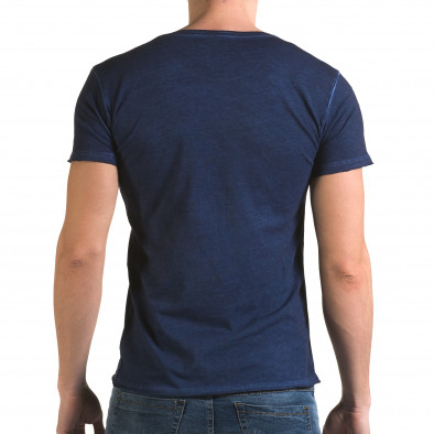 Мъжка синя тениска с метални капси il120216-4 3
