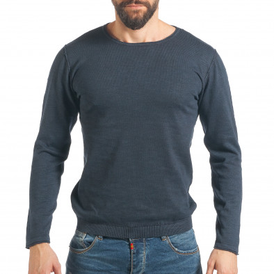 Мъжки фин пуловер в тъмно синьо it290118-106 2