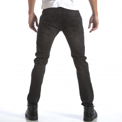 Мъжки тъмно сиви дънки с ципове под джобовете it160817-54 3