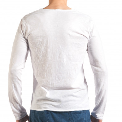 Мъжка бяла блуза с дълъг ръкав it260416-51 3