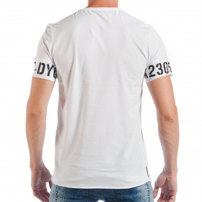 Мъжка бяла Slim fit тениска с цифри tsf250518-66 3