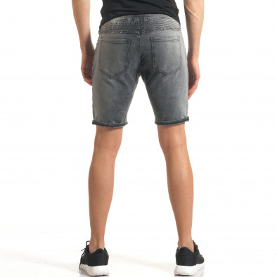 Мъжки сиви шорти с ефект на дънки с допълнителни шевове it140317-108 3