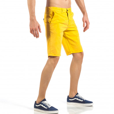 Мъжки жълти къси панталони с италиански джобове it260318-139 4
