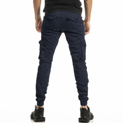 Мъжки син карго панталон с ластик на крачолите 8085 tr161020-1 3