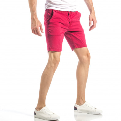 Мъжки червени къси панталони с италиански джобове it040518-62 4