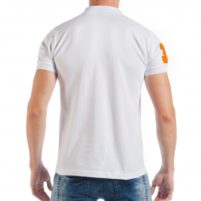 Бяла мъжка тениска тип поло шърт с номер 32 tsf250518-42 3