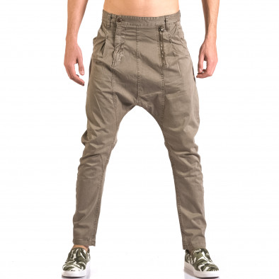 Мъжки сив панталон със смъкнато дъно и цип ca050416-54 2