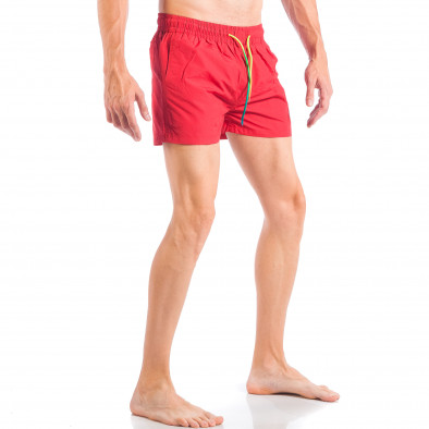 Мъжки червен бански с ефектни връзки it050618-67 3