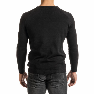 Мъжки черен пуловер реглан ръкав it301020-15 3
