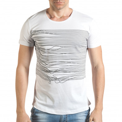 Мъжка бяла тениска с голям номер 2 на гърба il140416-3 2