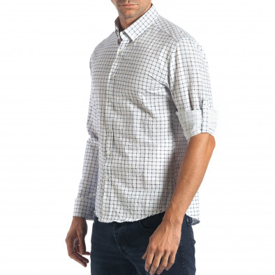 Мъжка бяла риза на квадрати tsf270917-13 4