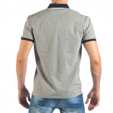 Мъжка сива тениска с яка it260318-189 3