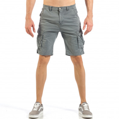 Мъжки къси карго панталони в сиво it260318-129 2