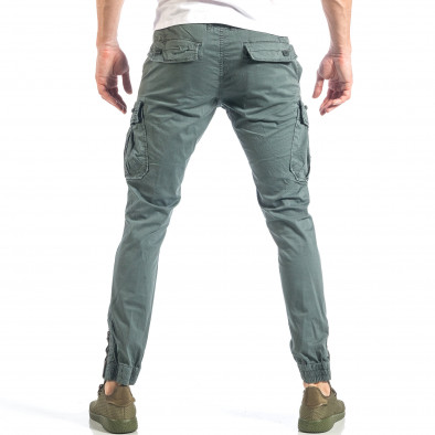 Мъжки сив карго панталон с кръпки it040518-24 3